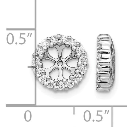 14K Weißgold Ohrring-Jacket mit 0,5 ct. laborgezüchteten Diamanten VS/SI+ G+ für 5,25 mm