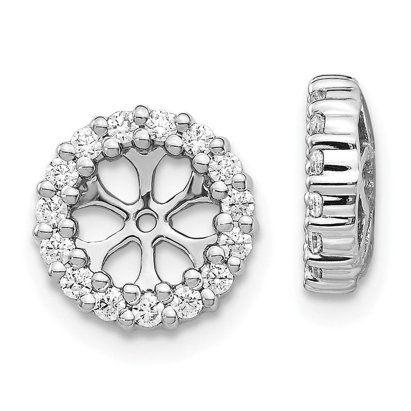 14K Weißgold Ohrring-Jacket mit 0,5 ct. laborgezüchteten Diamanten VS/SI+ G+ für 5,25 mm