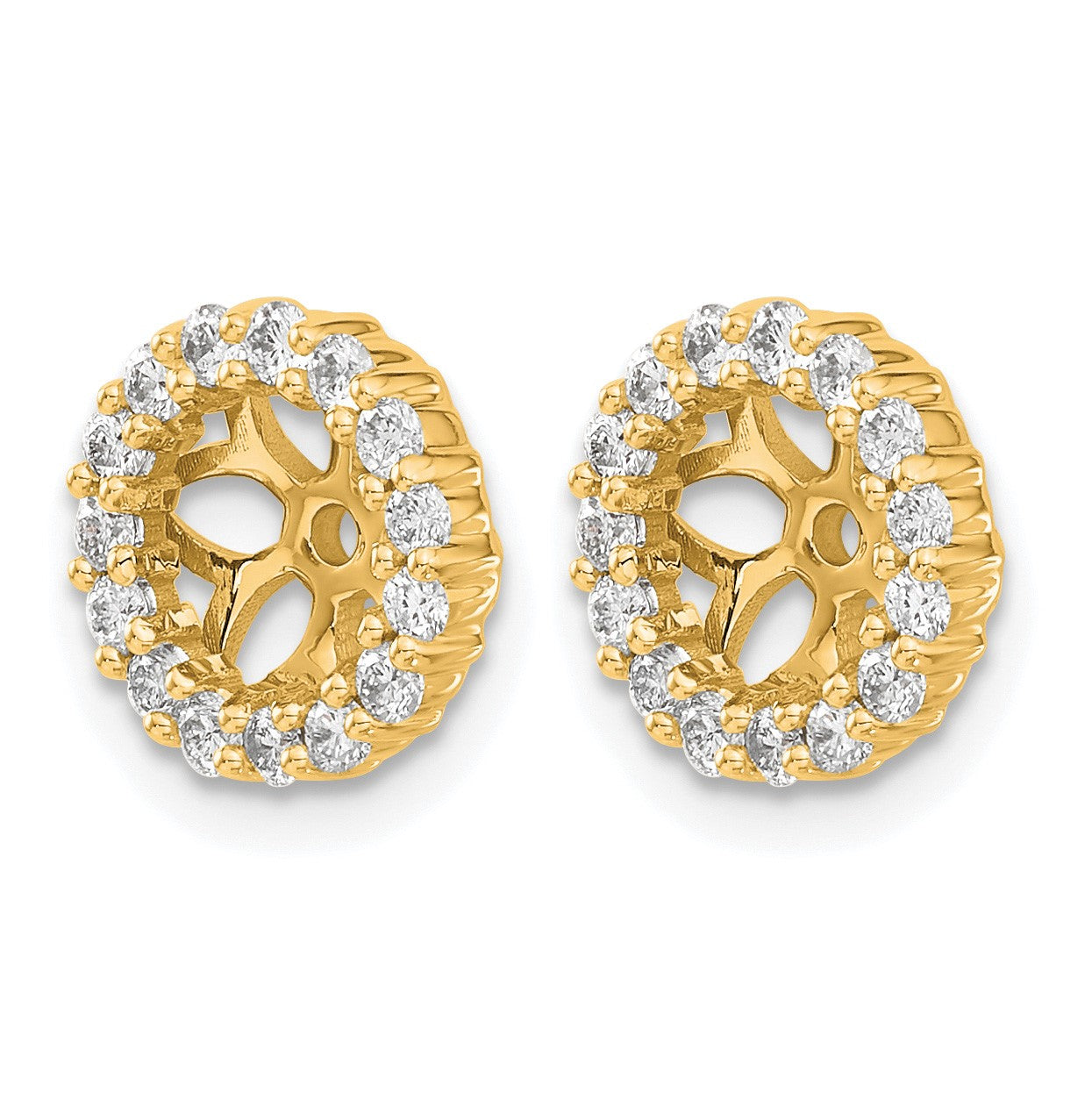 14K Gelbgold Ohrring-Jacket mit 0,5 ct. laborgezüchtetem Diamant VS/SI+ G+ für 5,25 mm Ohrringe