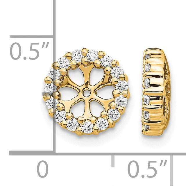 14K Gelbgold Ohrring-Jacket mit 0,5 ct. laborgezüchtetem Diamant VS/SI+ G+ für 5,25 mm Ohrringe