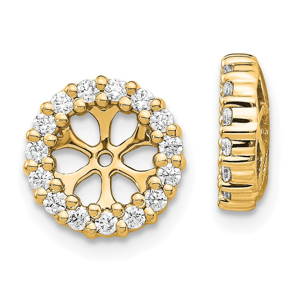 14K Gelbgold Ohrring-Jacket mit 0,5 ct. laborgezüchtetem Diamant VS/SI+ G+ für 5,25 mm Ohrringe
