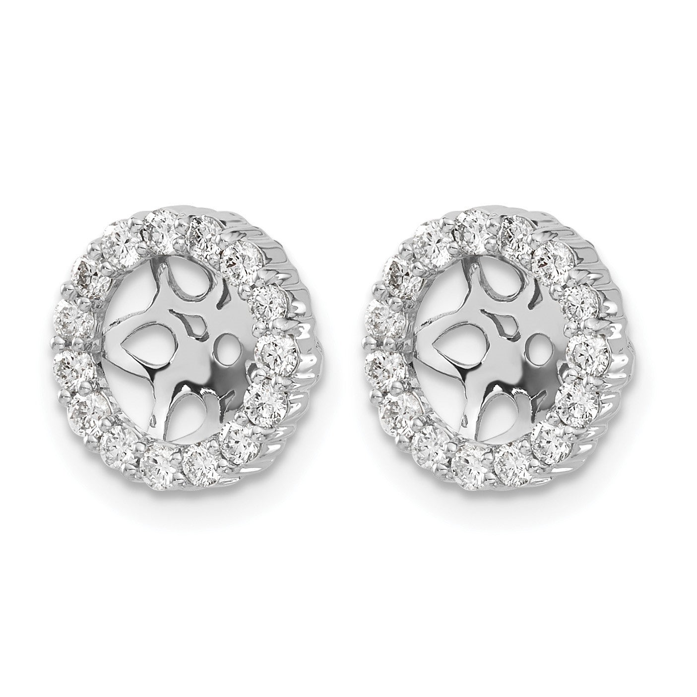 14K Weißgold Ohrring-Jacket mit 0,5 ct. laborgezüchteten Diamanten VS/SI+ G+ für 6,5 mm Ohrringe