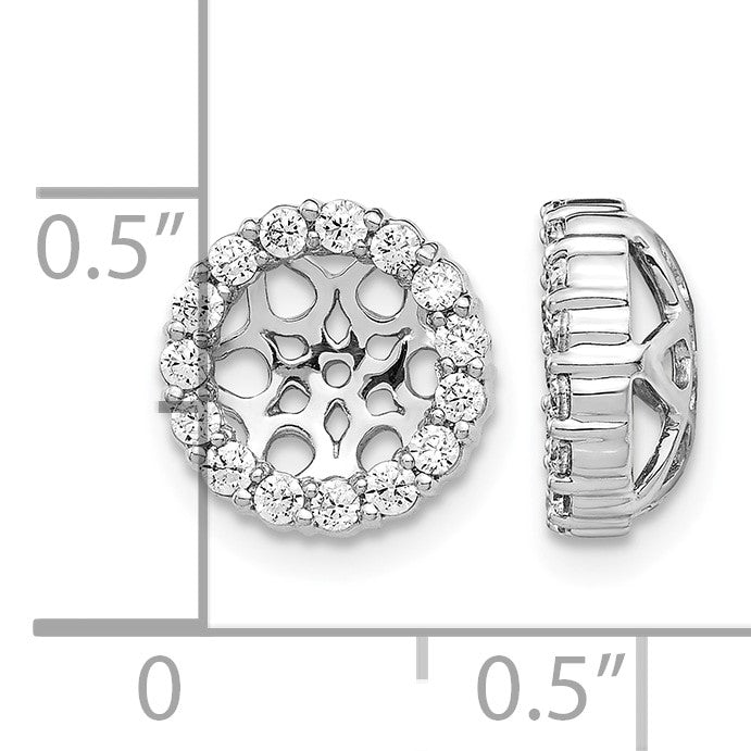 14K Weißgold Ohrring-Jacket mit 0,5 ct. laborgezüchteten Diamanten VS/SI+ G+ für 6,5 mm Ohrringe
