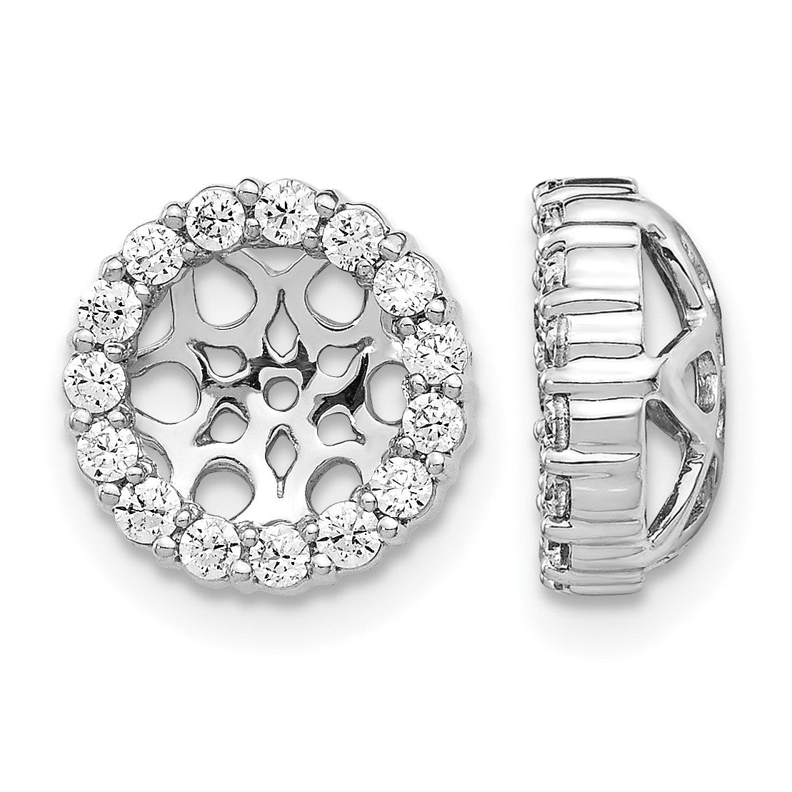 14K Weißgold Ohrring-Jacket mit 0,5 ct. laborgezüchteten Diamanten VS/SI+ G+ für 6,5 mm Ohrringe