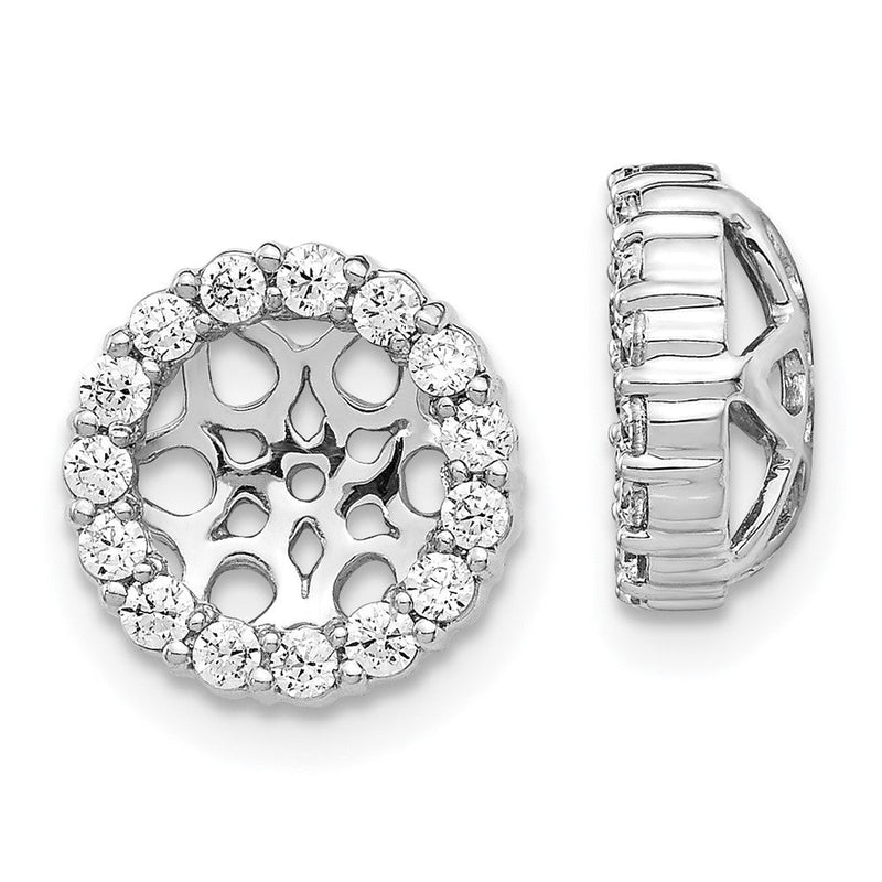 14K Weißgold Ohrring-Jacket mit 0,5 ct. laborgezüchteten Diamanten VS/SI+ G+ für 6,5 mm Ohrringe