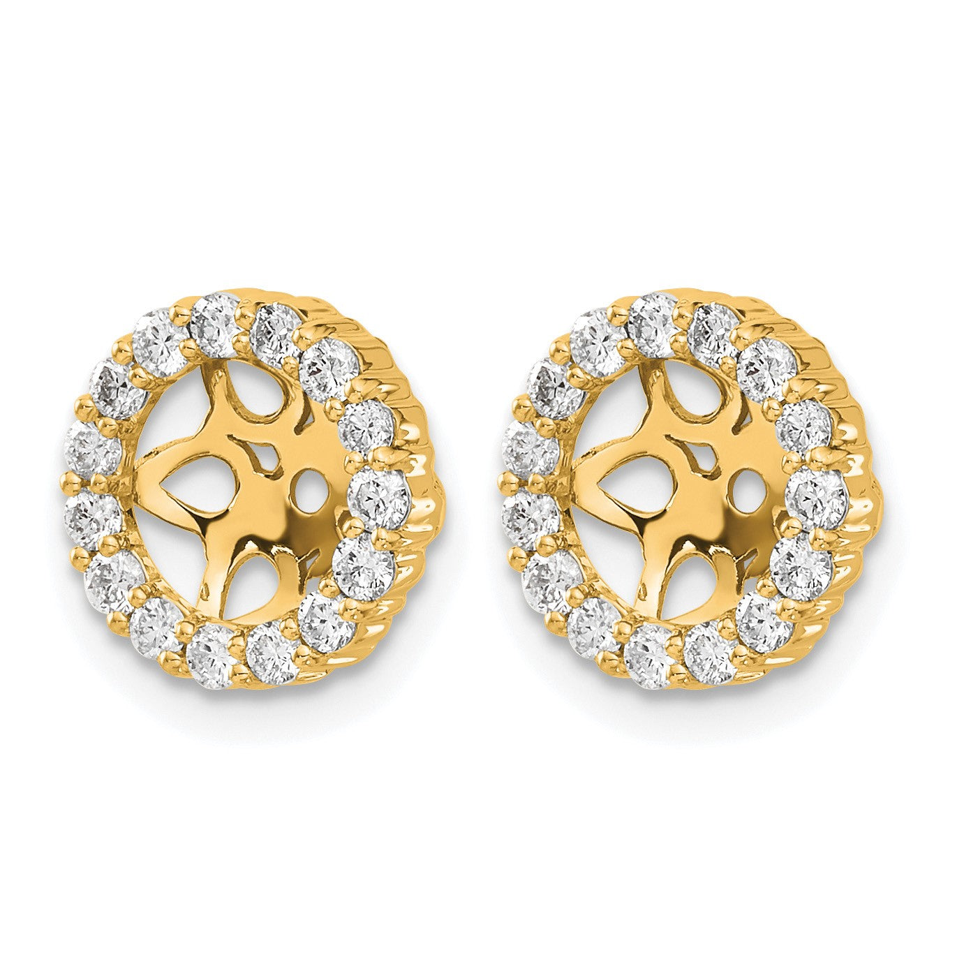 14K Gelbgold 0,5 ct. Laborgezüchteter Diamant VS/SI+ G+ für 6,5 mm Ohrring-Jacket