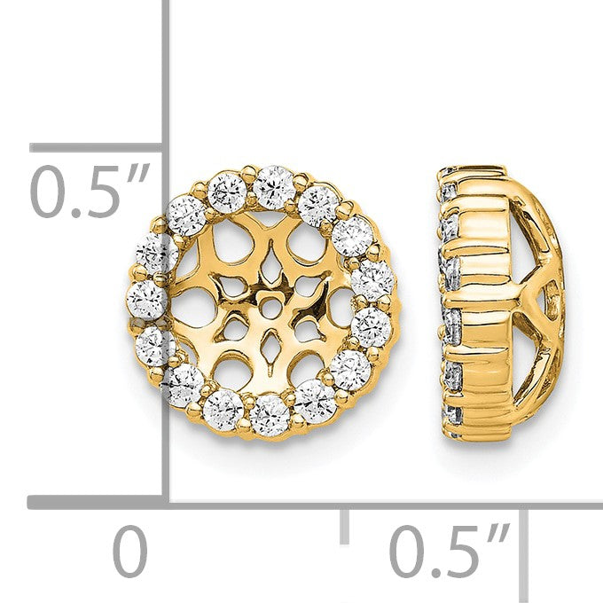14K Gelbgold 0,5 ct. Laborgezüchteter Diamant VS/SI+ G+ für 6,5 mm Ohrring-Jacket
