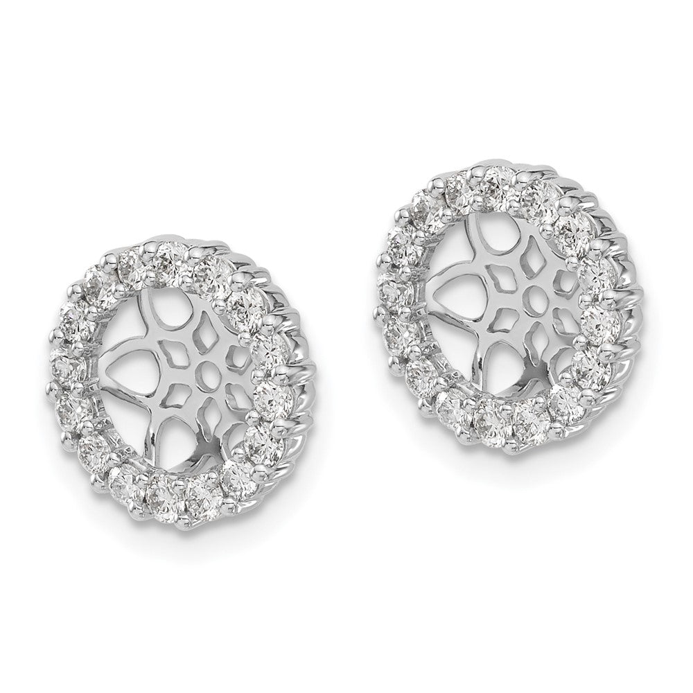 14K Weißgold Ohrring-Jacket mit 0,75 ct. Labor-gezüchteten Diamanten VS/SI+ G+ für 7,5 mm Ohrringe