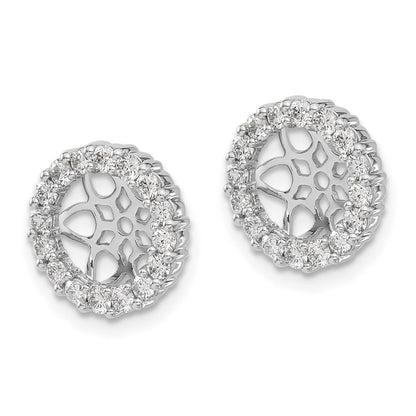 14K Weißgold Ohrring-Jacket mit 0,75 ct. Labor-gezüchteten Diamanten VS/SI+ G+ für 7,5 mm Ohrringe