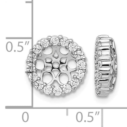 14K Weißgold Ohrring-Jacket mit 0,75 ct. Labor-gezüchteten Diamanten VS/SI+ G+ für 7,5 mm Ohrringe