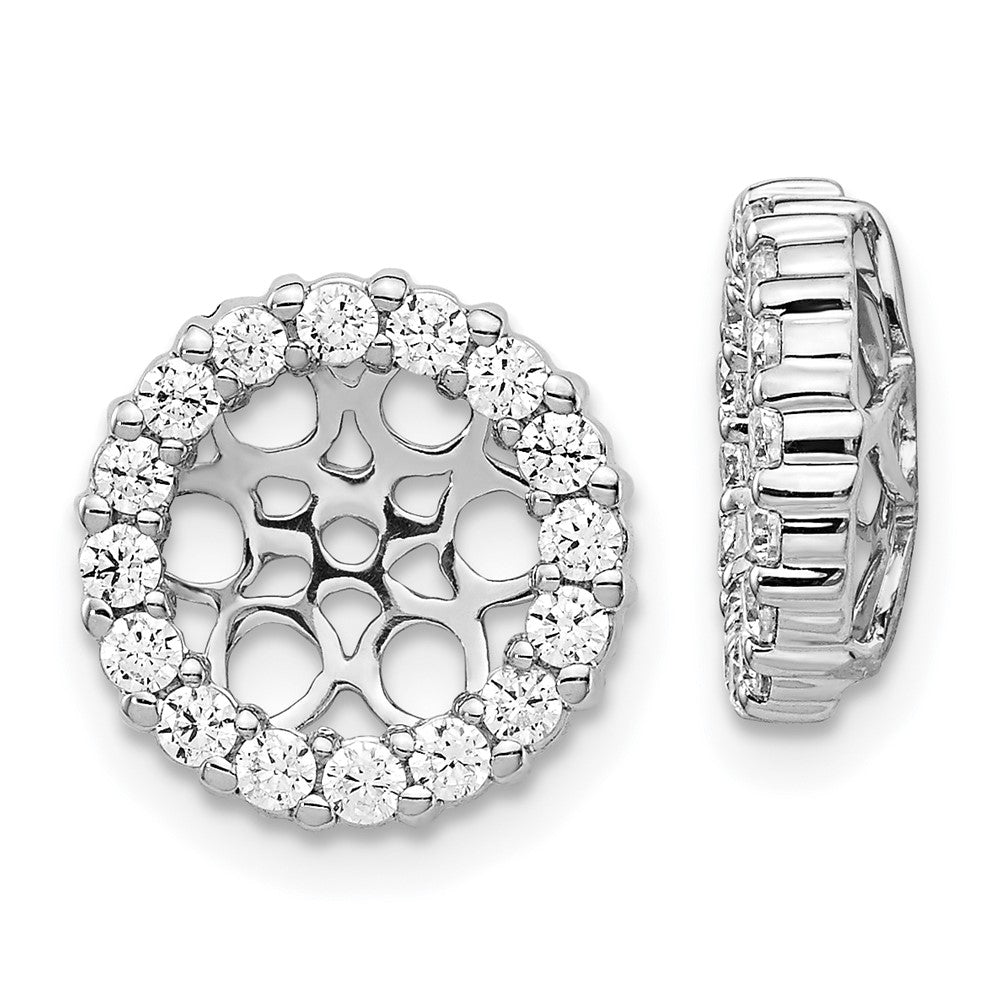 14K Weißgold Ohrring-Jacket mit 0,75 ct. Labor-gezüchteten Diamanten VS/SI+ G+ für 7,5 mm Ohrringe