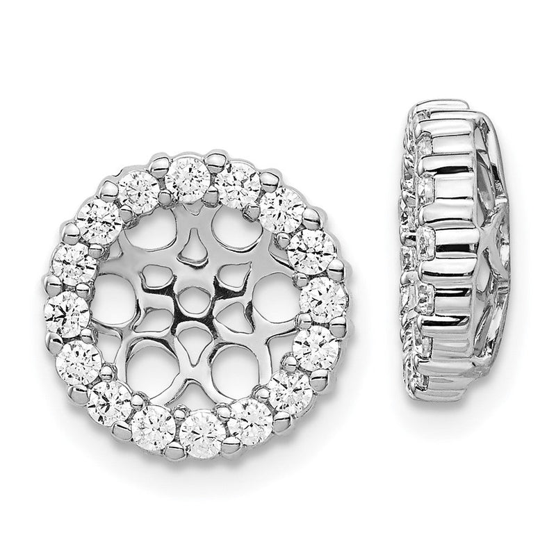 14K Weißgold Ohrring-Jacket mit 0,75 ct. Labor-gezüchteten Diamanten VS/SI+ G+ für 7,5 mm Ohrringe