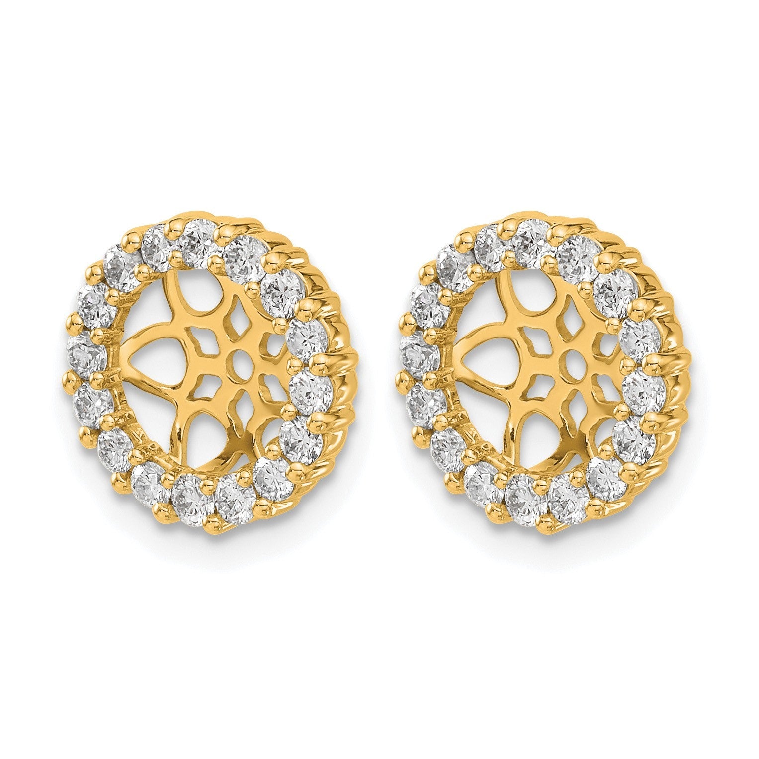 14K Gelbgold Ohrring-Jacket mit 0,75 ct. laborgezüchtetem Diamant VS/SI+ G+ für 7,5 mm Ohrringe