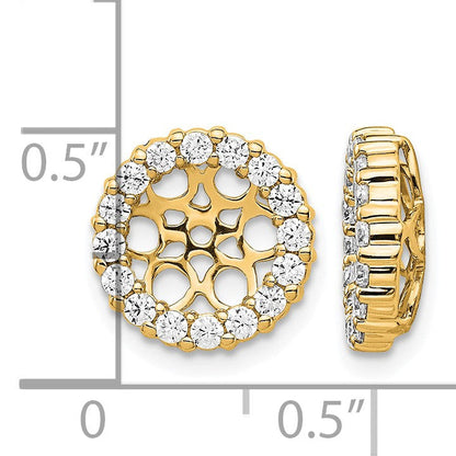 14K Gelbgold Ohrring-Jacket mit 0,75 ct. laborgezüchtetem Diamant VS/SI+ G+ für 7,5 mm Ohrringe