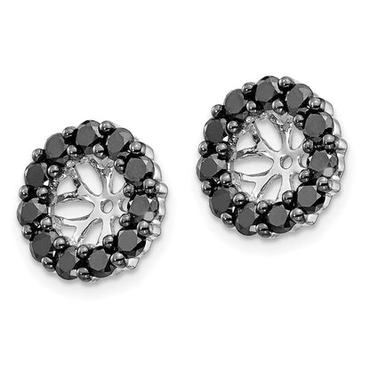 14K Weißgold Schwarz Diamant Ohrring Jacken