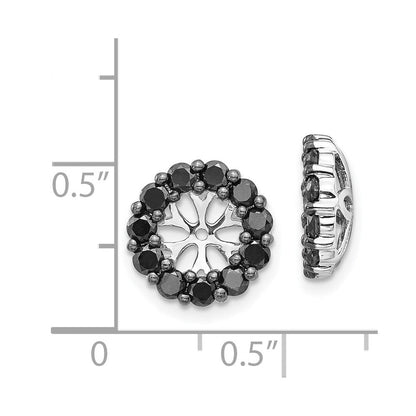 14K Weißgold Schwarz Diamant Ohrring Jacken