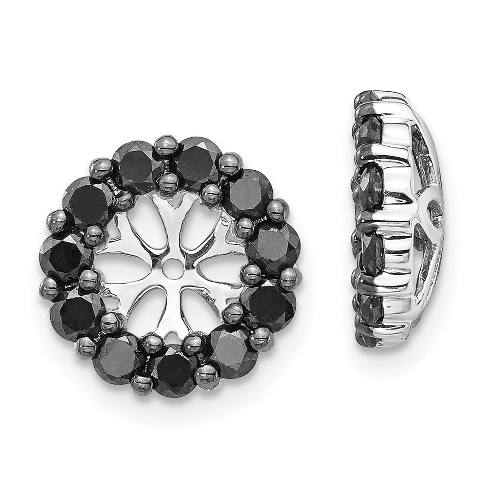 14K Weißgold Schwarz Diamant Ohrring Jacken