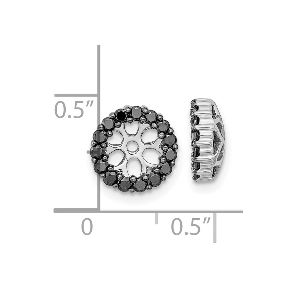 14K Weißgold Schwarz Diamant Ohrring Jacken