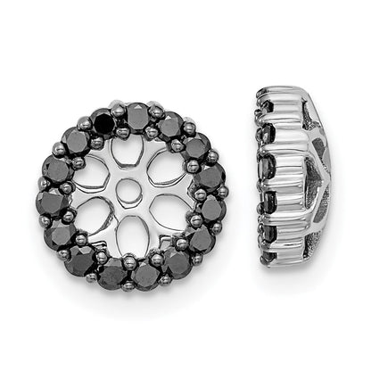 14K Weißgold Schwarz Diamant Ohrring Jacken