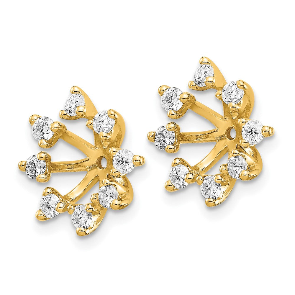 14K Gelbgold Aa Fantasie Diamant Ohrring Jacke