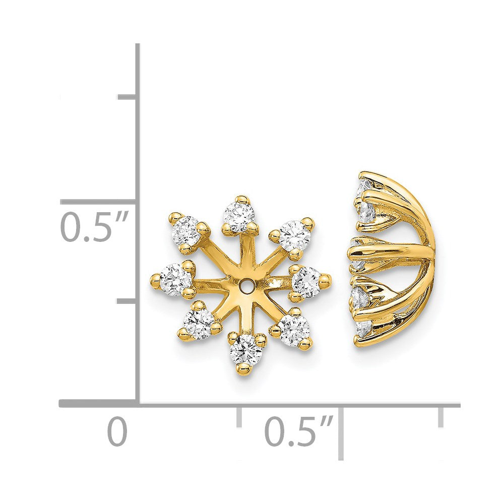 14K Gelbgold Aa Fantasie Diamant Ohrring Jacke
