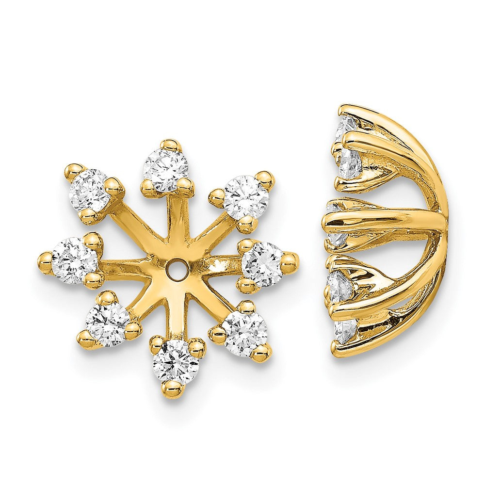 14K Gelbgold Aa Fantasie Diamant Ohrring Jacke
