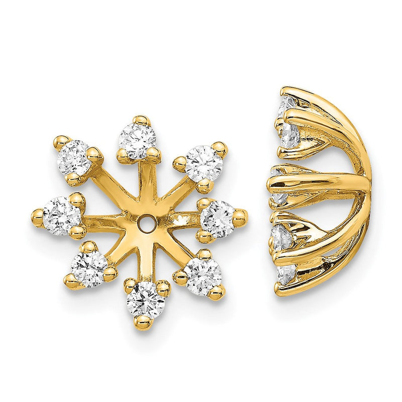 14K Gelbgold Aa Fantasie Diamant Ohrring Jacke
