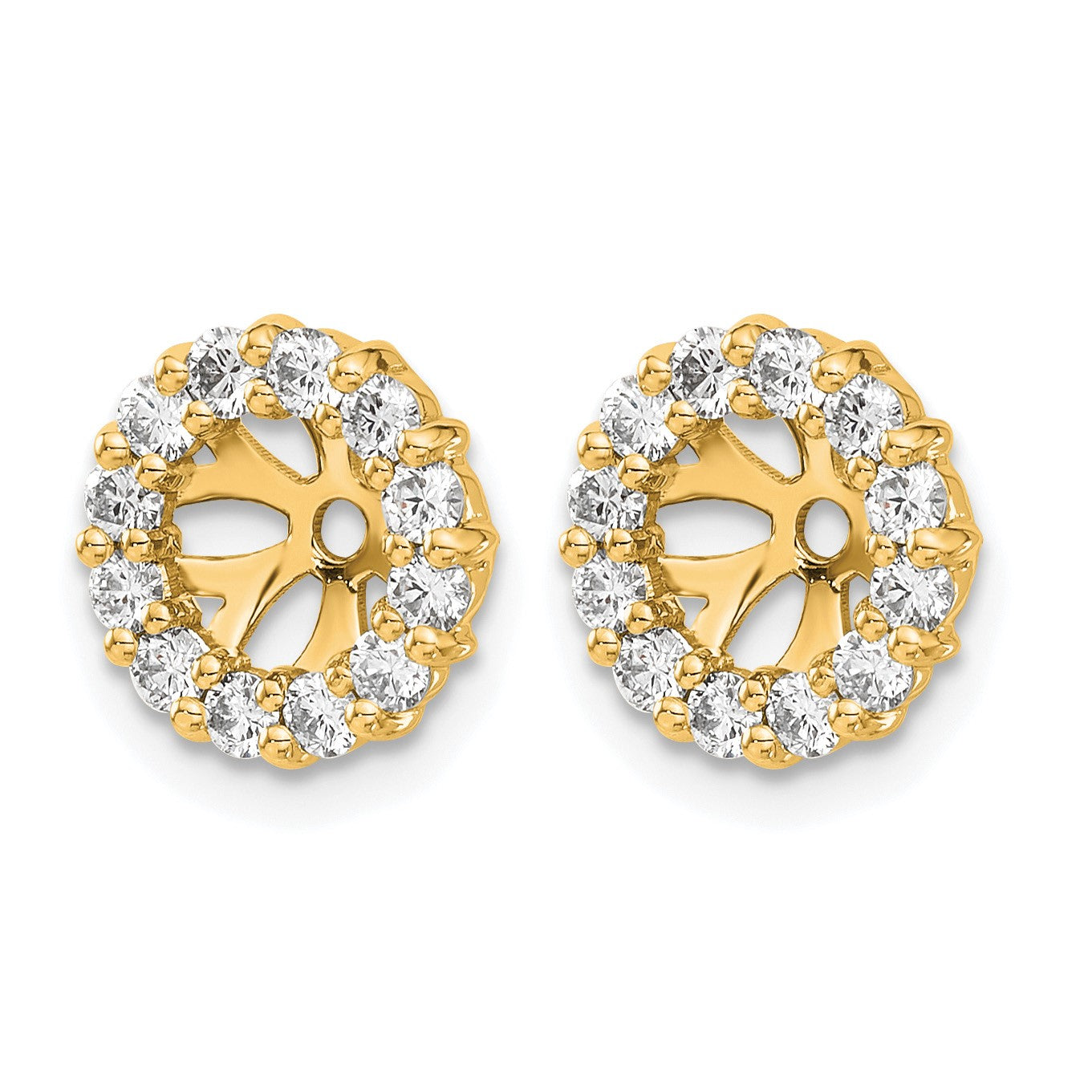 14K Gelbgold Ohrring-Jacket mit 0,75 ct. Labor-gezüchteten Diamanten VS/SI+ G+ für 5,25 mm