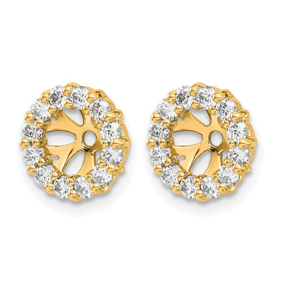 14K Gelbgold Ohrring-Jacket mit 0,75 ct. Labor-gezüchteten Diamanten VS/SI+ G+ für 5,25 mm
