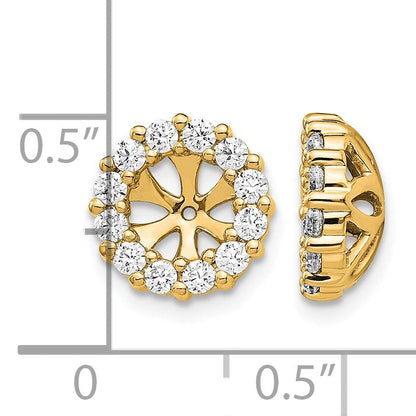 14K Gelbgold Ohrring-Jacket mit 0,75 ct. Labor-gezüchteten Diamanten VS/SI+ G+ für 5,25 mm
