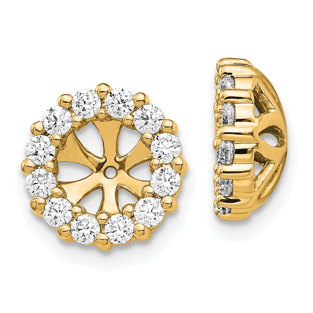 14K Gelbgold Ohrring-Jacket mit 0,75 ct. Labor-gezüchteten Diamanten VS/SI+ G+ für 5,25 mm