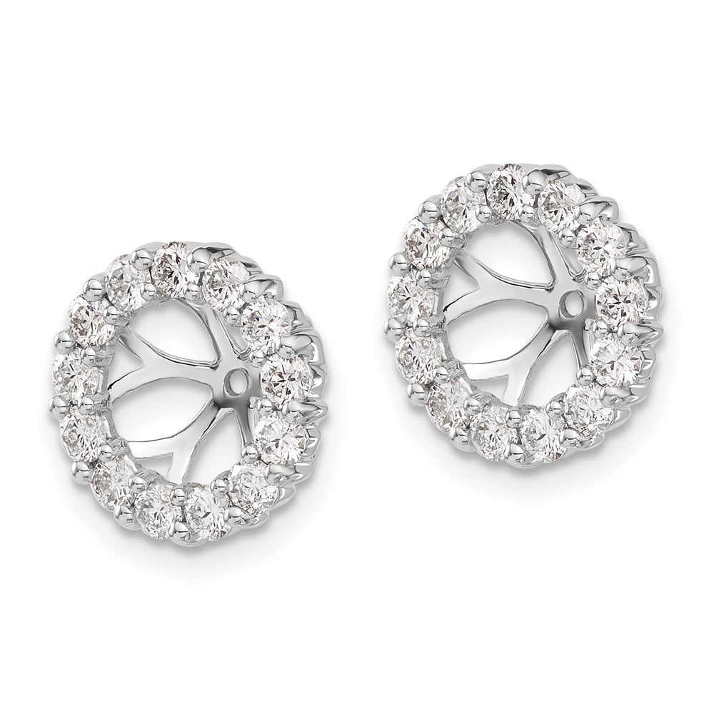14K Weißgold Ohrring-Jacket, 1 ct. Laborgezüchteter Diamant VS/SI+ G+ für 6,5 mm