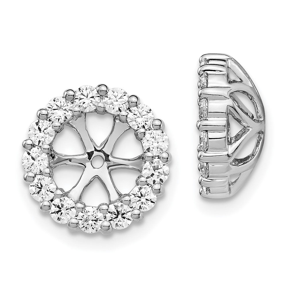 14K Weißgold Ohrring-Jacket, 1 ct. Laborgezüchteter Diamant VS/SI+ G+ für 6,5 mm