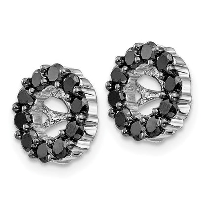 14K Weißgold Schwarz Diamant Ohrring Jacken