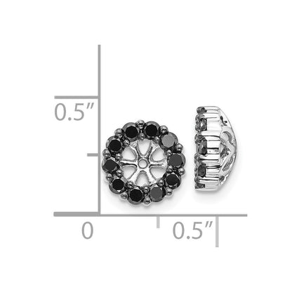 14K Weißgold Schwarz Diamant Ohrring Jacken