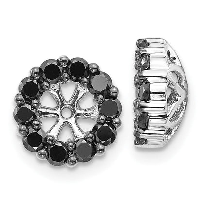 14K Weißgold Schwarz Diamant Ohrring Jacken