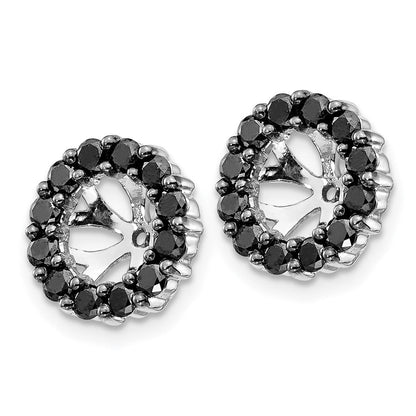 14K Weißgold Schwarz Diamant Ohrring Jacken