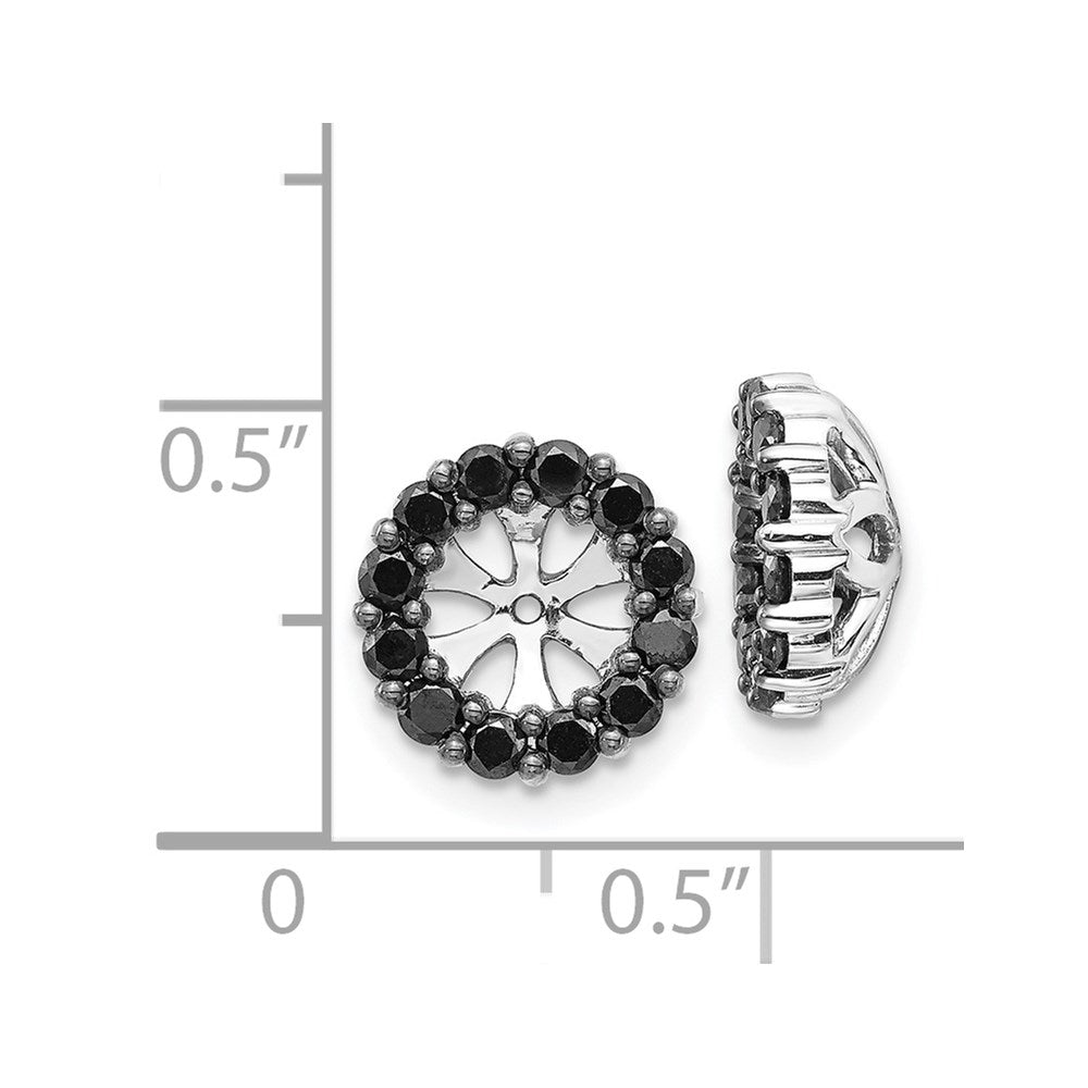 14K Weißgold Schwarz Diamant Ohrring Jacken