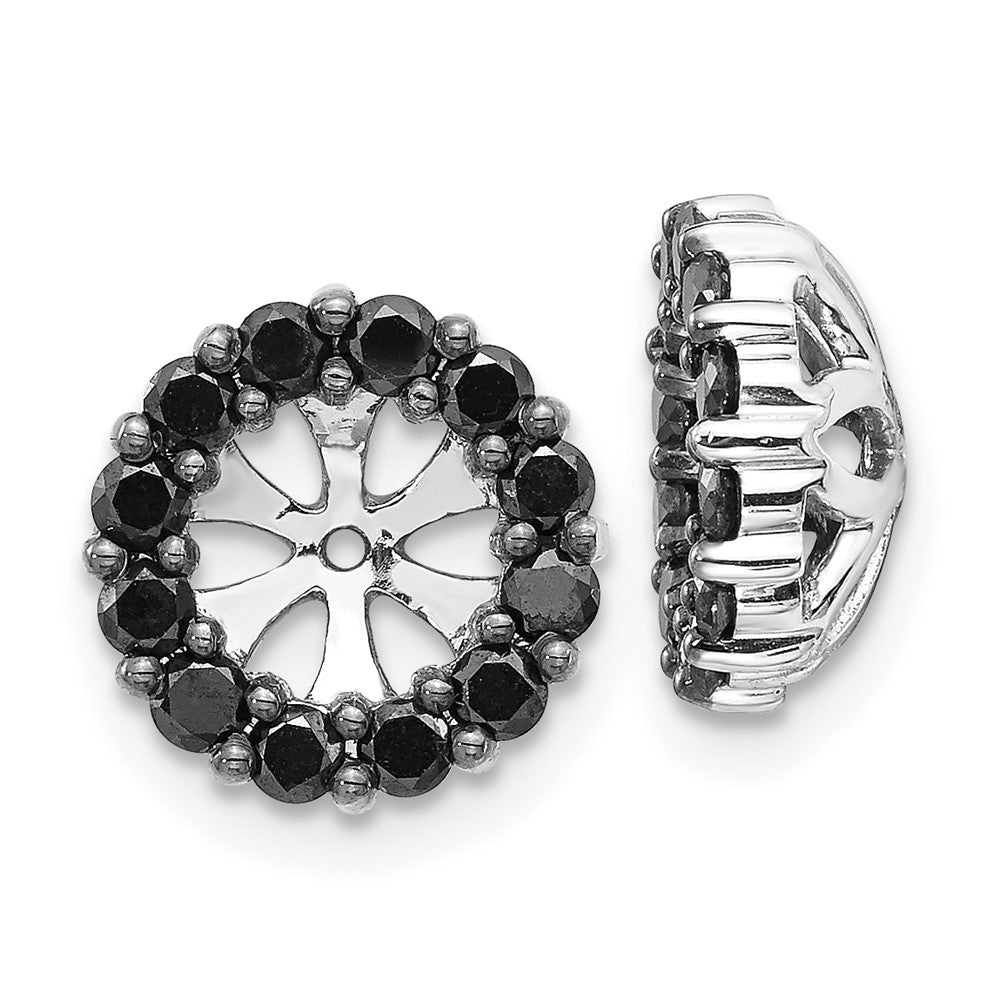 14K Weißgold Schwarz Diamant Ohrring Jacken