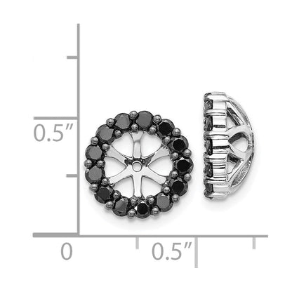 14K Weißgold Schwarz Diamant Ohrring Jacken