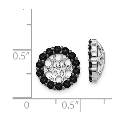 14K Weißgold Schwarz Diamant Ohrring Jacken