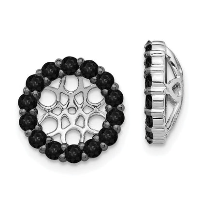 14K Weißgold Schwarz Diamant Ohrring Jacken