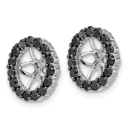 14K Weißgold Schwarz Diamant Ohrring Jacken