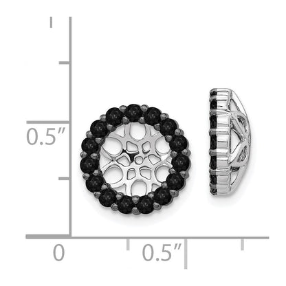 14K Weißgold Schwarz Diamant Ohrring Jacken