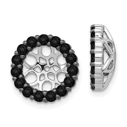 14K Weißgold Schwarz Diamant Ohrring Jacken