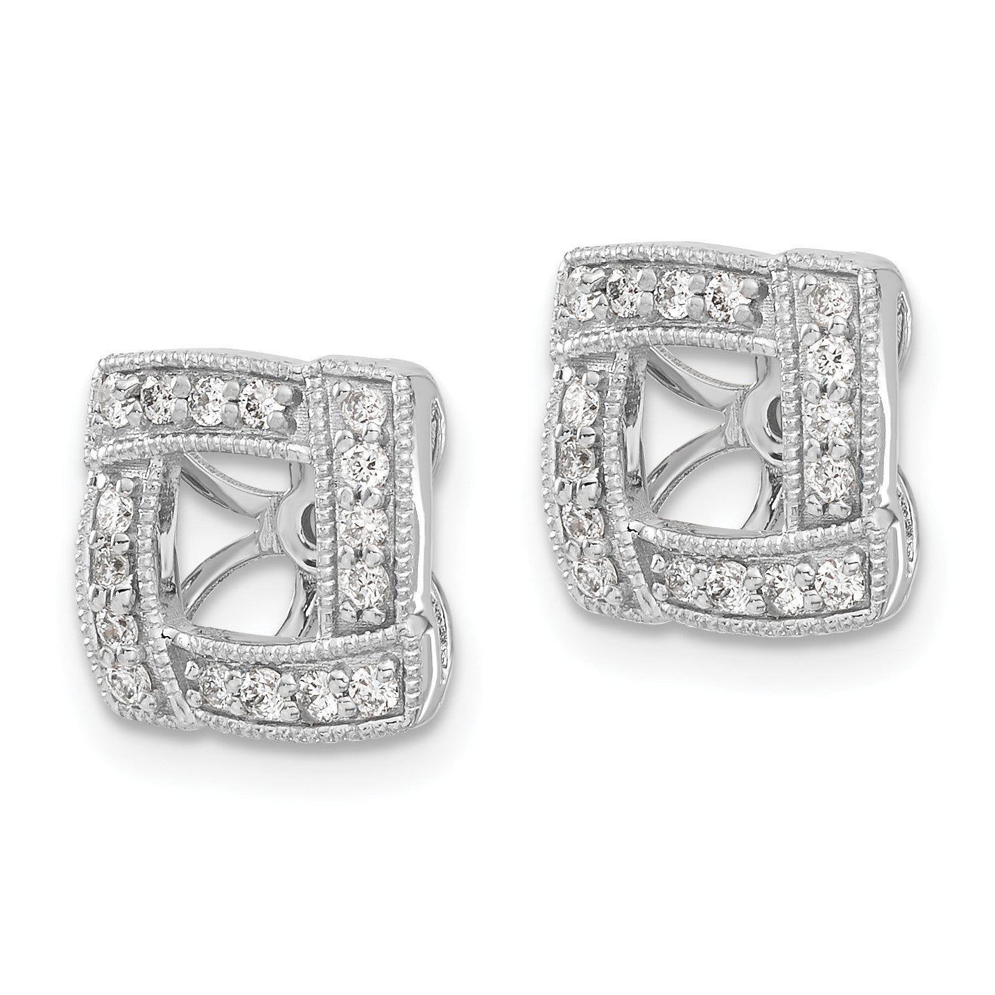 14K Weißgold Ohrring-Jacket mit 0,33 ct. im Labor gezüchteten Diamanten VS/SI+ G+ mit 4,5 mm