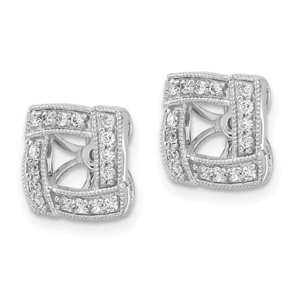 14K Weißgold Ohrring-Jacket mit 0,33 ct. im Labor gezüchteten Diamanten VS/SI+ G+ mit 4,5 mm