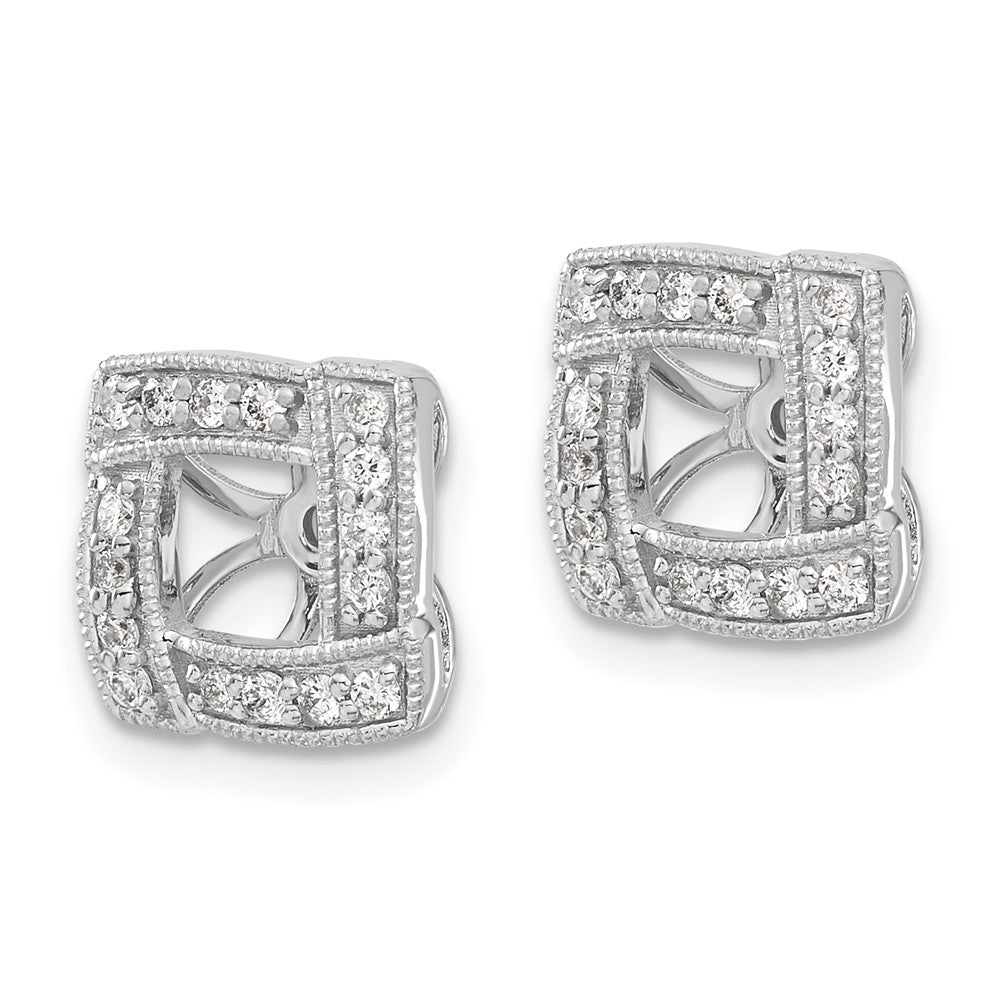 14K Weißgold Ohrring-Jacket mit 0,33 ct. im Labor gezüchteten Diamanten VS/SI+ G+ mit 4,5 mm