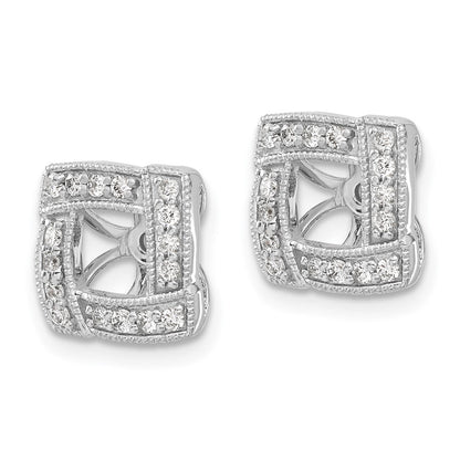 14K Weißgold Ohrring-Jacket mit 0,33 ct. im Labor gezüchteten Diamanten VS/SI+ G+ mit 4,5 mm