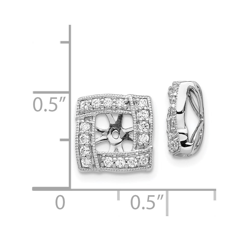 14K Weißgold Diamant Quadratisch Ohrring Jacken